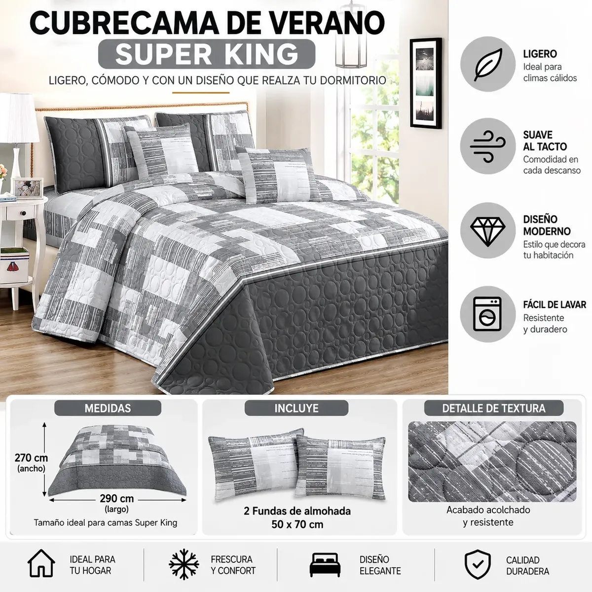 D_NQ_NP_2X_971255-MLC118113507017_092026-F-cubrecamas-verano-super-king Cubrecama De Verano Tamaño Super King Con Diseño (copia) - Imagen 1
