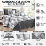 Cubrecama De Verano Tamaño Super King Con Diseño - Imagen 3