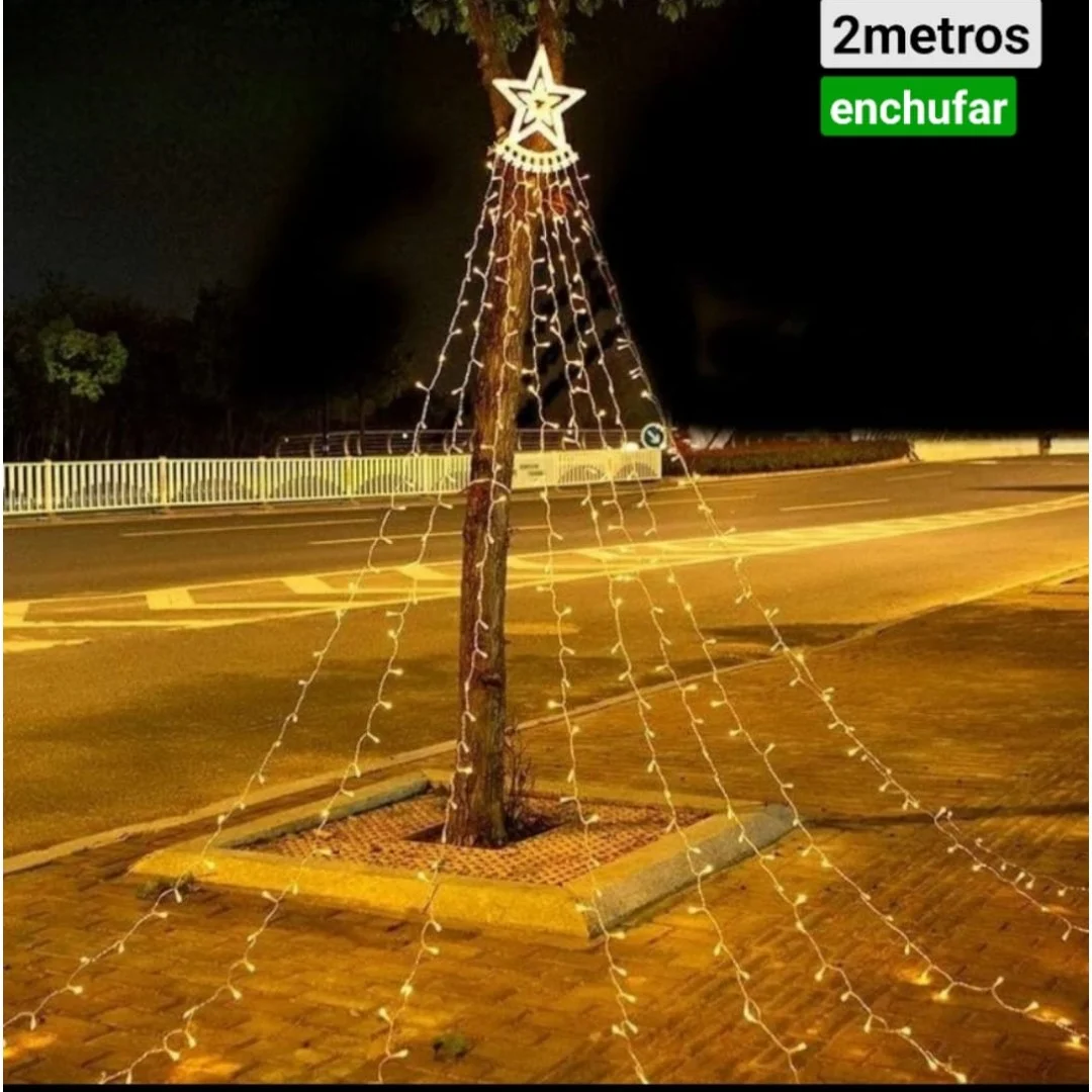 WhatsApp Image 2024-10-17 at 12.16-Photoroom (7) Cadena De Luces De Cascada De Navidad Estrellas Luz Calida 2 Metros - Angeles del Hogar Chile