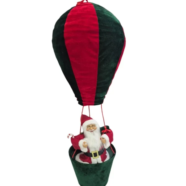 Globo Aerostatico Papa noel 110cm Rojo y Verde - Angeles del Hogar Chile