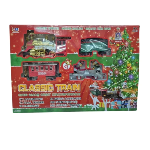 Tren clásico navideño grande 44 piezas circunferencia 284cm - Angeles del Hogar Chile