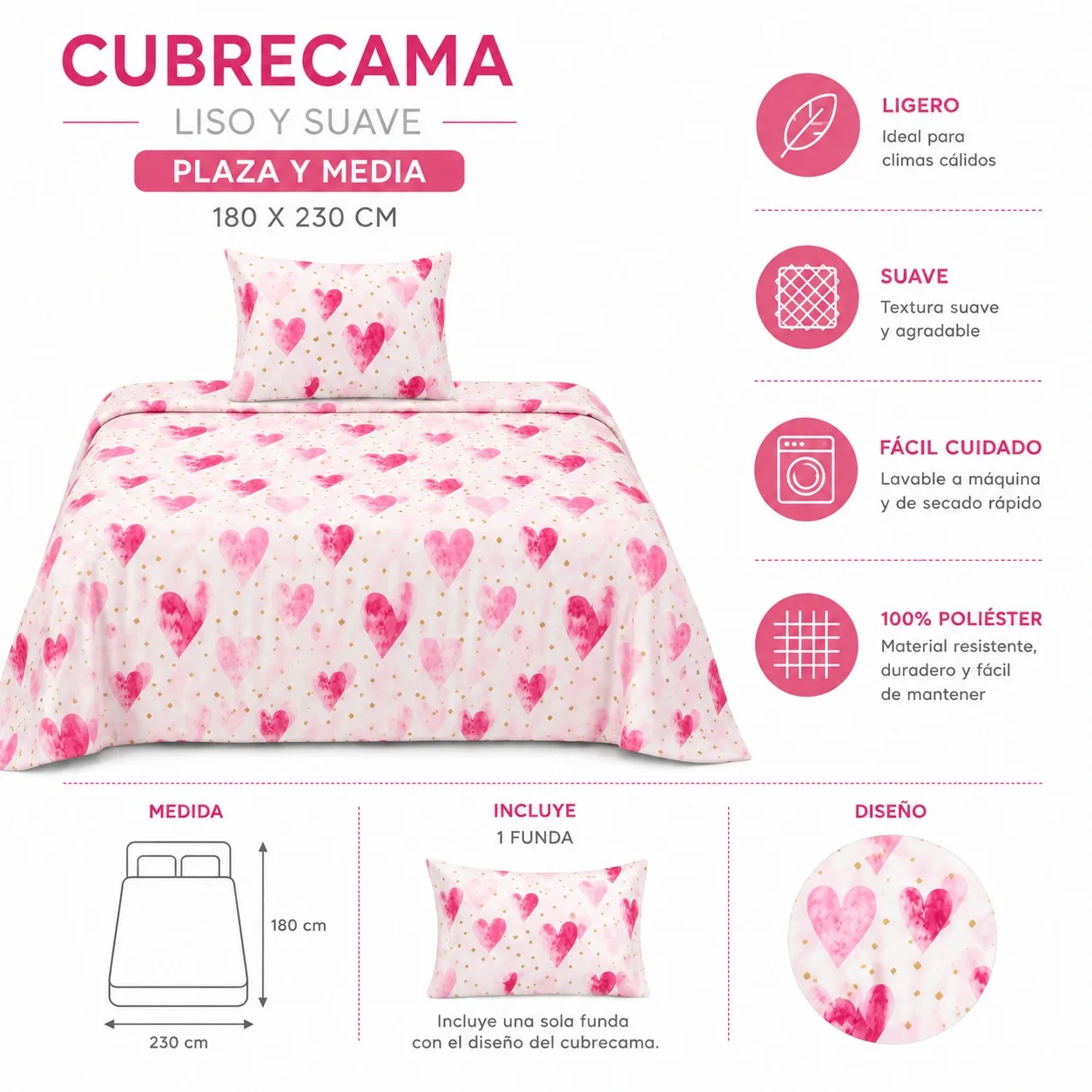 WhatsApp Image 2026-09-02 at 12.02.23 (5) cubrecama de Verano plaza y media 180x230 - Imagen 1