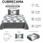 cubrecama de Verano plaza y media 180x230