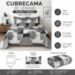 cubrecama de Verano plaza y media 180x230
