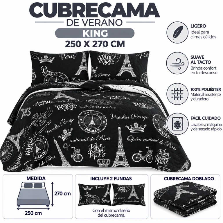 ad712c90-b697-44c4-942a-09ee20dc91b1.7dadeeaa49e0fbf6e08ccd99340a3547 Cubrecama De Verano Tamaño King Con Diseño - Imagen 1