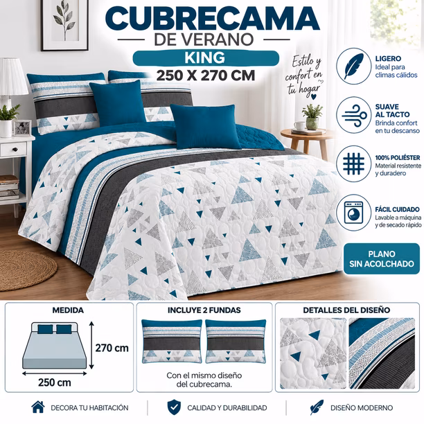 dd1f353e-7db7-4cfa-9202-4a8102d57420.3e9f740ac50d936d1ab025f5148cdf8b Cubrecama De Verano Tamaño King Con Diseño (copia) - Imagen 1