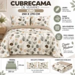 Cubrecama De Verano Tamaño King Con Diseño
