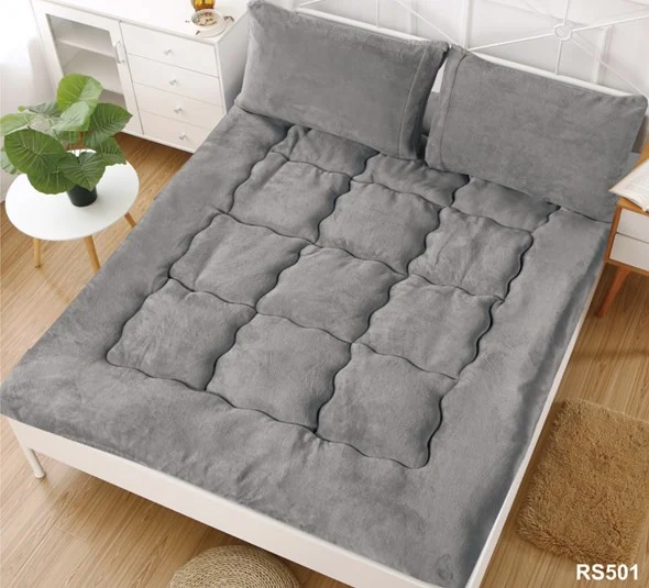 h1ax3hzz Cubre Colchon Protector acolchado Para Cama 2 Plazas gris - Angeles del Hogar Chile