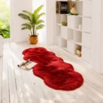 Alfombra de Felpa Tamaño 60x140 cm Color Burdeo Diseño 1 - Imagen 4