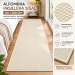 Alfombra Pasillera Estilo Sisal 60×200 CM Color Crema - Imagen 2