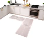 Set de Alfombras de cocina Nanopiel antideslizante 120x40 cm Blanco Diseño 1 - Imagen 2