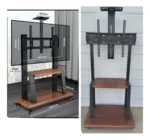 Soporte Tv Movil Con Ruedas 32 A 70 Base Pedestal en Color negro - Angeles del Hogar Chile