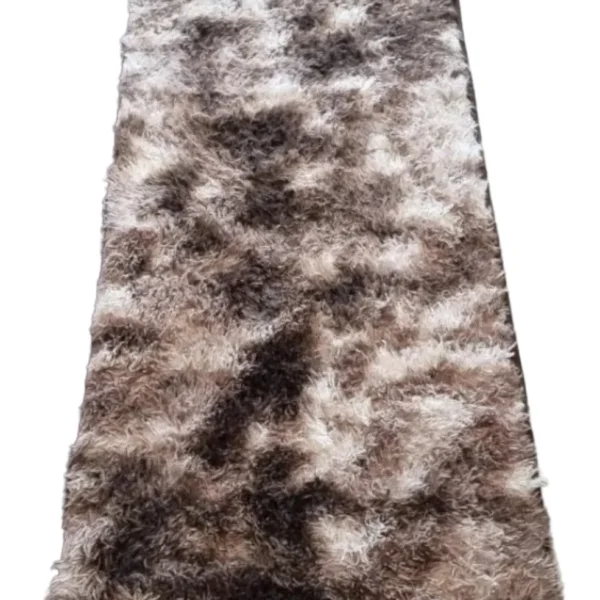 Alfombra Peludas Livianas Pasilleras 55x200 cm Café Jaspeado