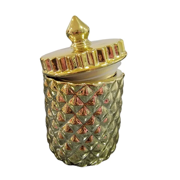 Bombonera de resina Dorada con tapa