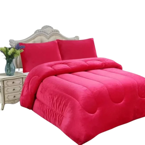 Cobertor de Invierno Plush con Chiporro color Fucsia