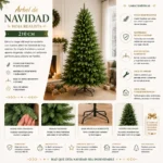Arbol de Navidad Artificial Hoja Realista 210Cm Sds51