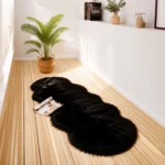 Alfombra de Felpa Tamaño 60x140 cm Color Negro Diseño 1