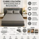 Cubre Colchón Impermeable Super King + 2 Fundas Almohadas - Imagen 2