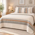 Cubrecama de Verano Plaza y Media Diseños 180x230 cm Beige Diseño 2 - Imagen 4