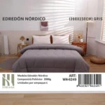 Plumón Nórdico de Seda 2 Plazas Gris Diseño 2 - Imagen 2