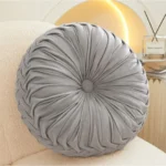 Cojín Decorativo Redondo bordado color gris