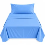 Set de Sábanas 1 Plaza + 1 Funda de Almohada Color azul claro - Imagen 3