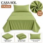 Set de Sábanas 1 Plaza + 1 Funda de Almohada Color verde limón